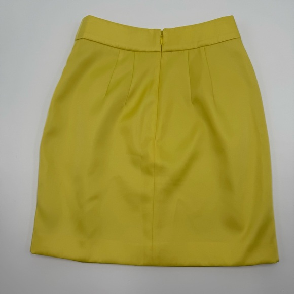 kate spade Women’s Duchess Satin Pencil Skirt 2 Light Chartreuse Yellow - Picture 3 of 9
